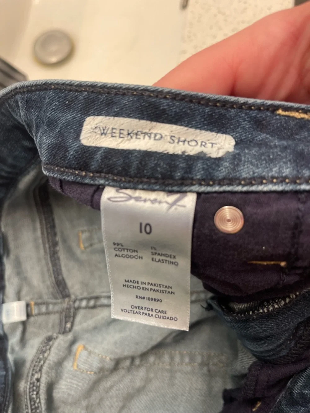 Seven7 Dark Blue Denim weekend Jean Shorts